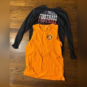 Reebok Black and Orange Long Sleeve Tee